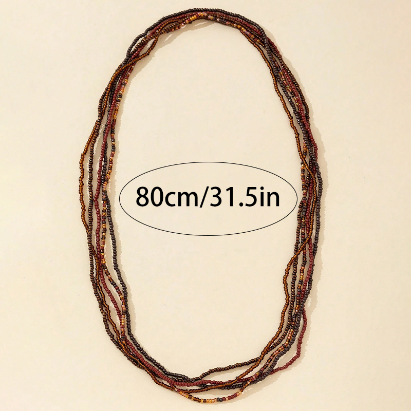 5pcs Women's Bohemian Glass Bead Body Chain Set